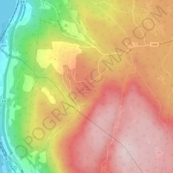 Fallhøgdaの地形図、標高、地勢