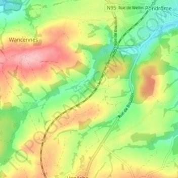 Thanvilleの地形図、標高、地勢