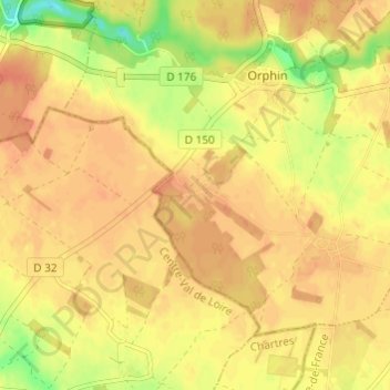 Haute-Maisonの地形図、標高、地勢