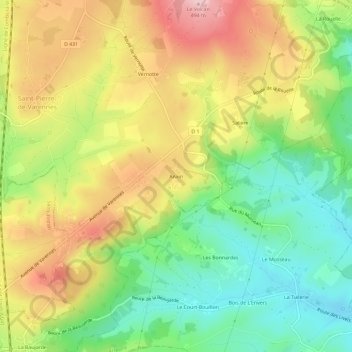Anxinの地形図、標高、地勢