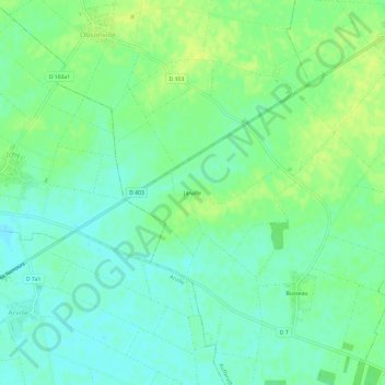 Jarvilleの地形図、標高、地勢