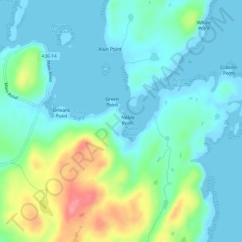 Quirponの地形図、標高、地勢