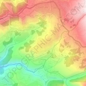 Mteinの地形図、標高、地勢