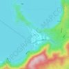 休屋の地形図、標高、地勢