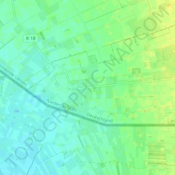 Getelomoorの地形図、標高、地勢