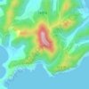 三角山の地形図、標高、地勢