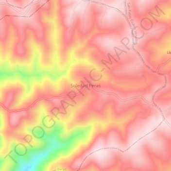 Soledad Perasの地形図、標高、地勢