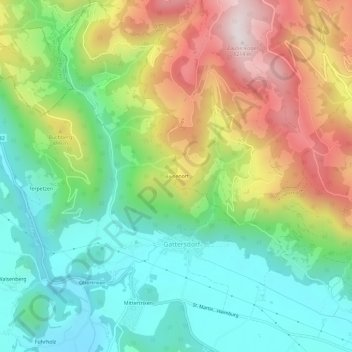 Bösenortの地形図、標高、地勢