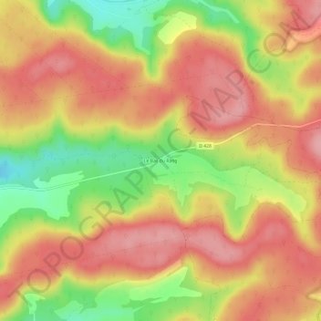 Le Bas du Rangの地形図、標高、地勢