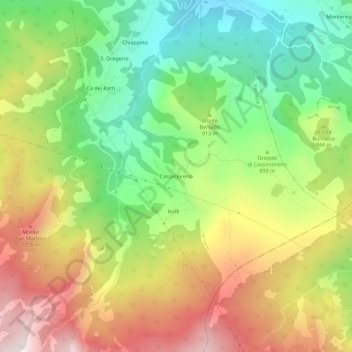 Cassimorenoの地形図、標高、地勢