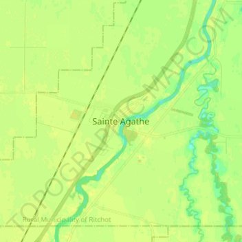 Sainte Agatheの地形図、標高、地勢