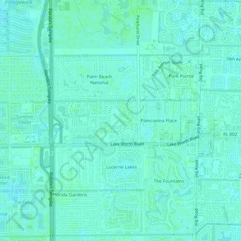 Covered Bridgeの地形図、標高、地勢