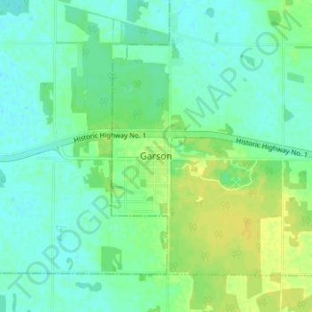 Garsonの地形図、標高、地勢