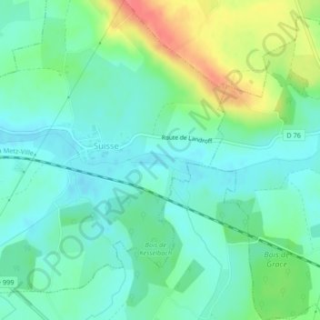 La Panneの地形図、標高、地勢