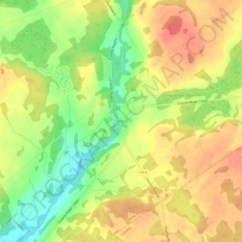 Yarkerの地形図、標高、地勢