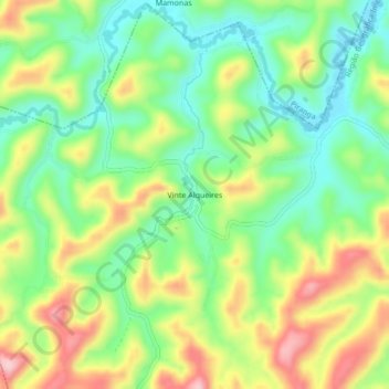 Vinte Alqueiresの地形図、標高、地勢