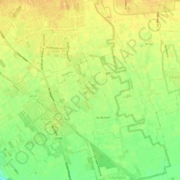 Castellazzo de' Barziの地形図、標高、地勢