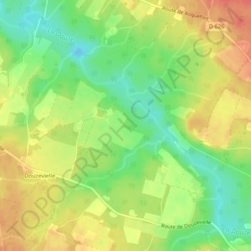 Julliacの地形図、標高、地勢