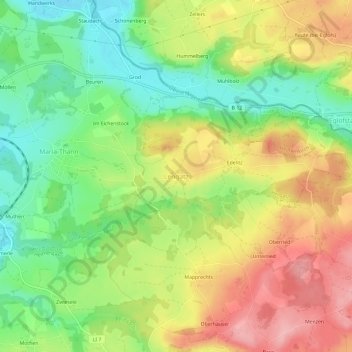 Lengatzの地形図、標高、地勢