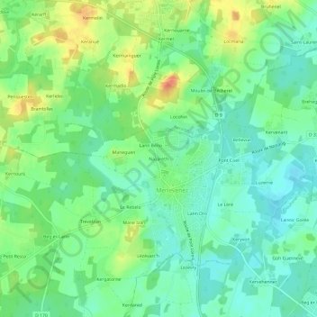 Nazarethの地形図、標高、地勢