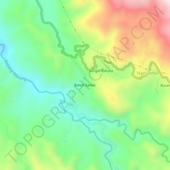 Bateh Sariakの地形図、標高、地勢