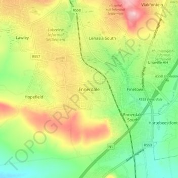 Ennerdaleの地形図、標高、地勢