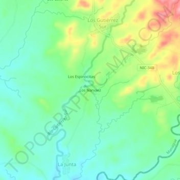 Los Narvaezの地形図、標高、地勢