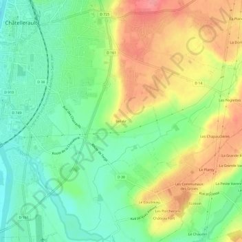 Bel-Airの地形図、標高、地勢