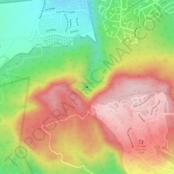 Cerro el Tajoの地形図、標高、地勢
