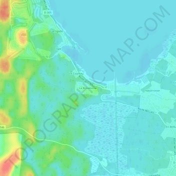 La Broustasseの地形図、標高、地勢