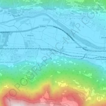 Piagnoの地形図、標高、地勢