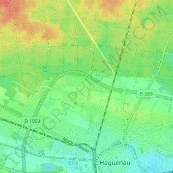 Hundshofの地形図、標高、地勢