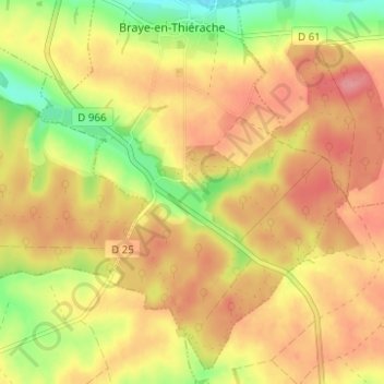 Le Val Saint-Pierreの地形図、標高、地勢