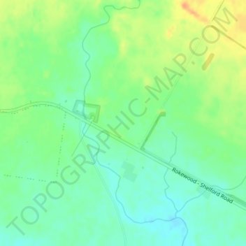 Warrambineの地形図、標高、地勢