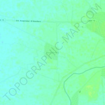 Atotonilcoの地形図、標高、地勢