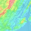 Elizabethの地形図、標高、地勢