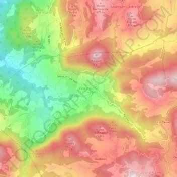 Villa d'Aianoの地形図、標高、地勢