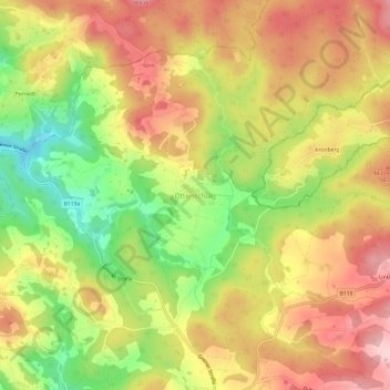 Ottenschlagの地形図、標高、地勢