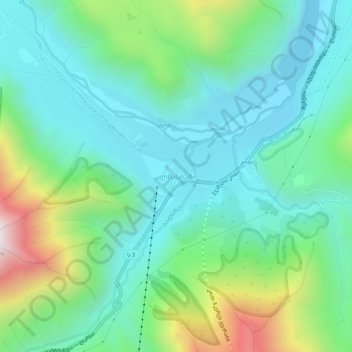 Almasianiの地形図、標高、地勢
