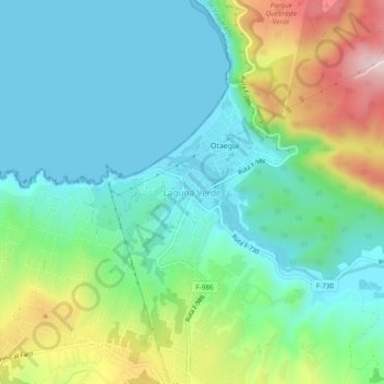 Laguna Verdeの地形図、標高、地勢
