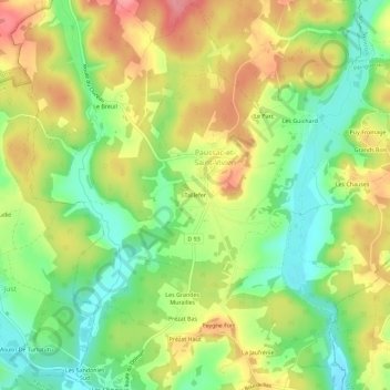 Tailleferの地形図、標高、地勢