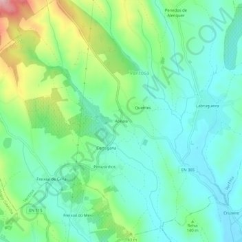 Atalaiaの地形図、標高、地勢