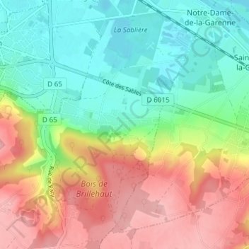 Hablovilleの地形図、標高、地勢