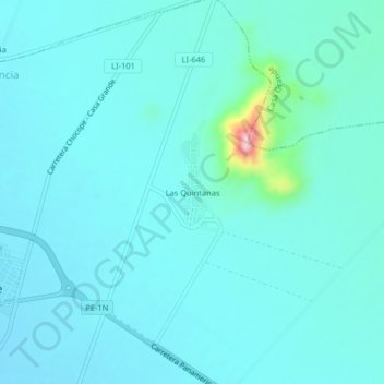 Las Quintanasの地形図、標高、地勢