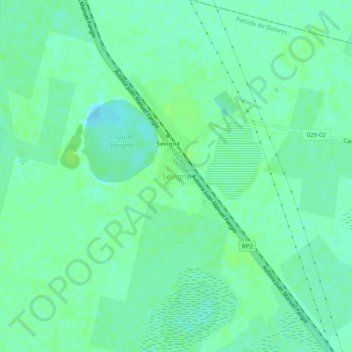 Sevignéの地形図、標高、地勢