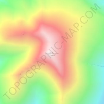 Cerro Guanaqueroの地形図、標高、地勢