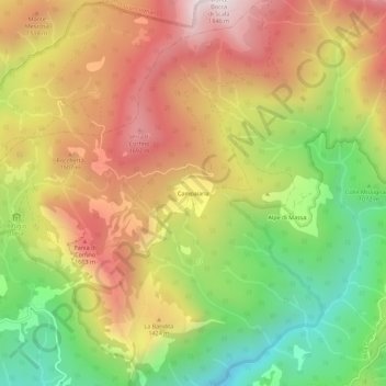 Campaianaの地形図、標高、地勢