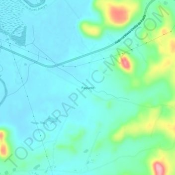 Paqueteの地形図、標高、地勢