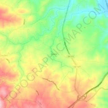 Eivadosの地形図、標高、地勢