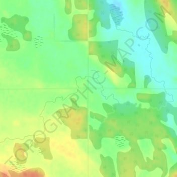 Kevisvilleの地形図、標高、地勢